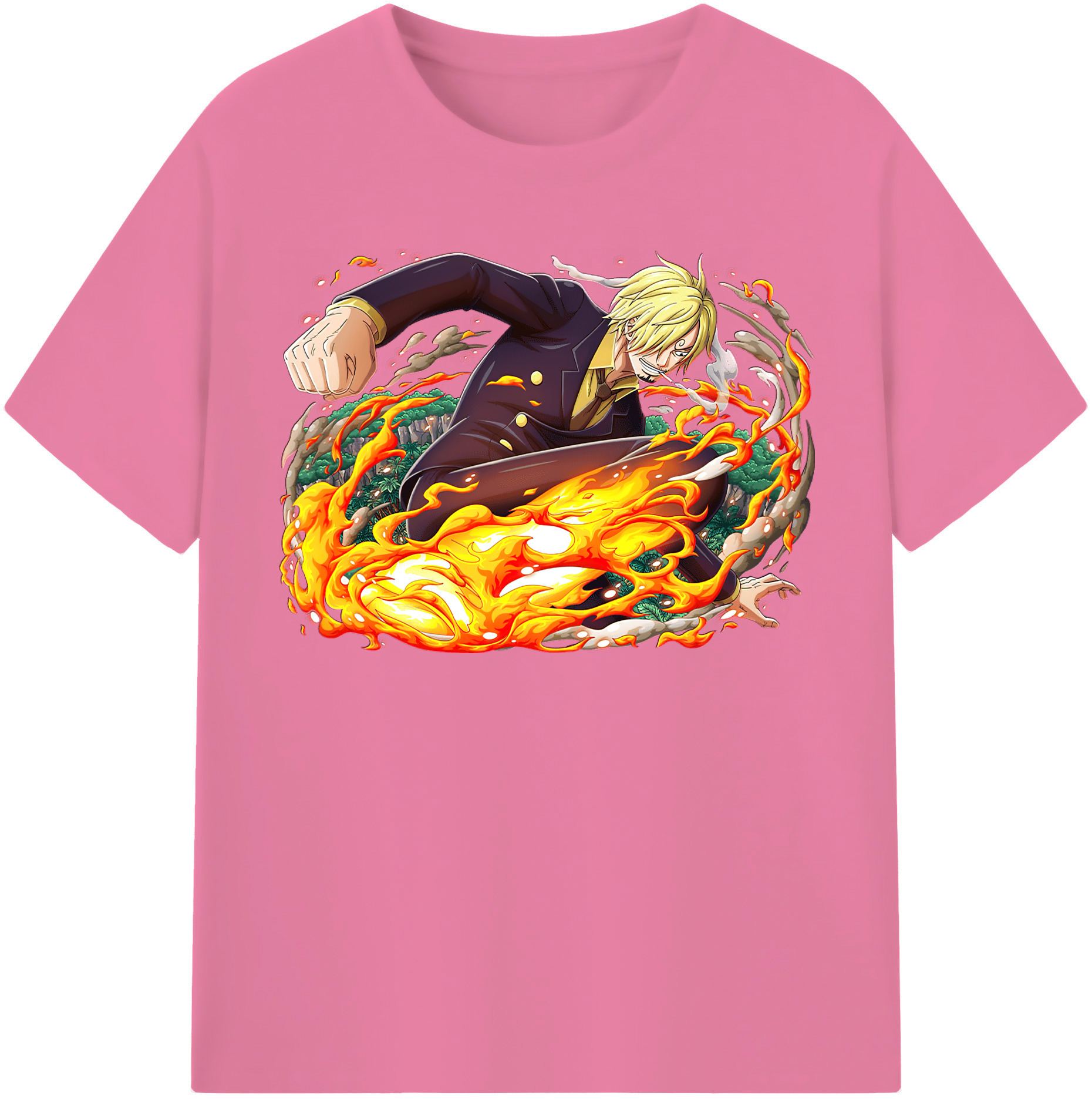 ワンピース サンジ ONE PIECE Sanji 綿100％半袖Tシャツ（フロントプリント）